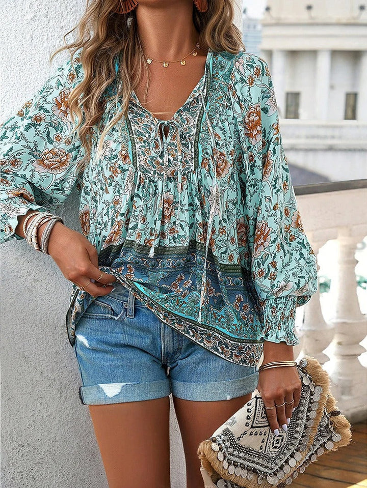 Charlotte - Floral Peasant Blouse