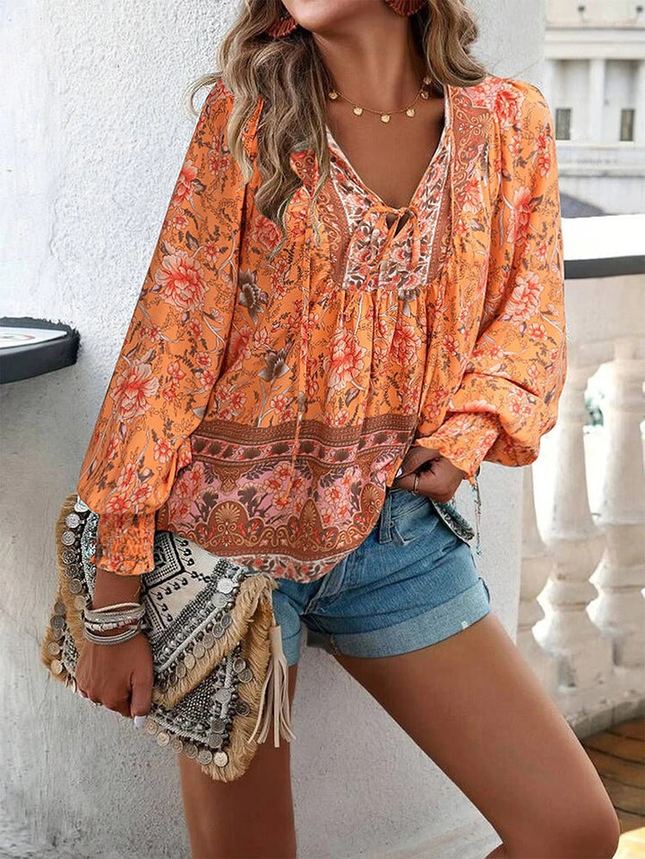 Charlotte - Floral Peasant Blouse