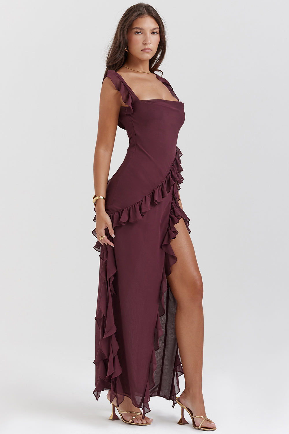 Lily -  Asymmetrical Ruffle Dress