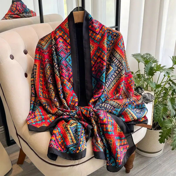 Georgiana - Vintage Scarf with Geometric Print