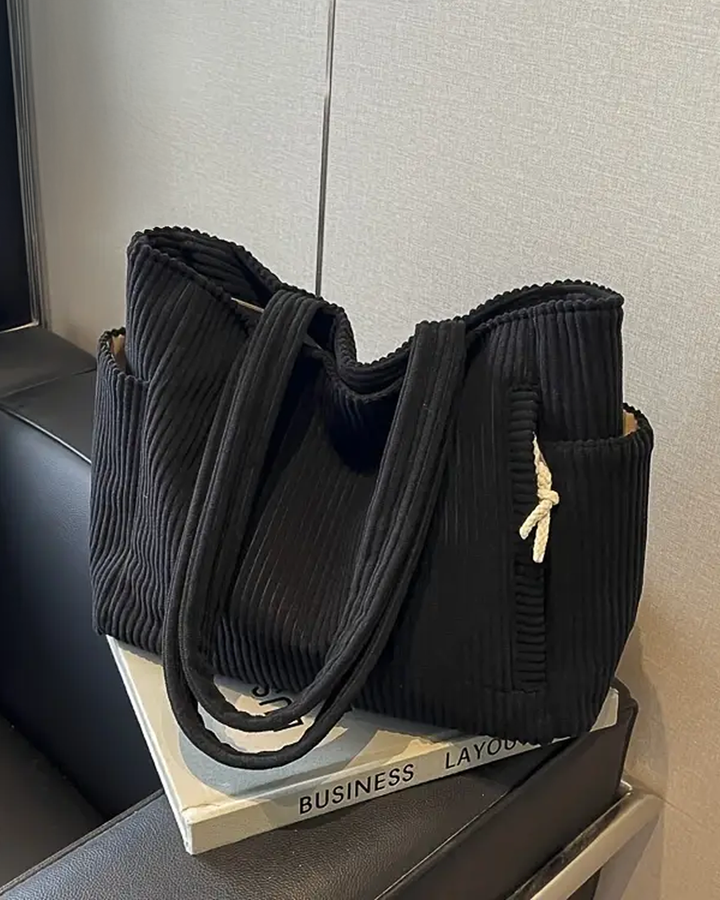 Ruby - Ribbed Bag with Two Side Pockets