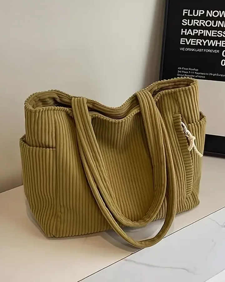 Ruby - Ribbed Bag with Two Side Pockets