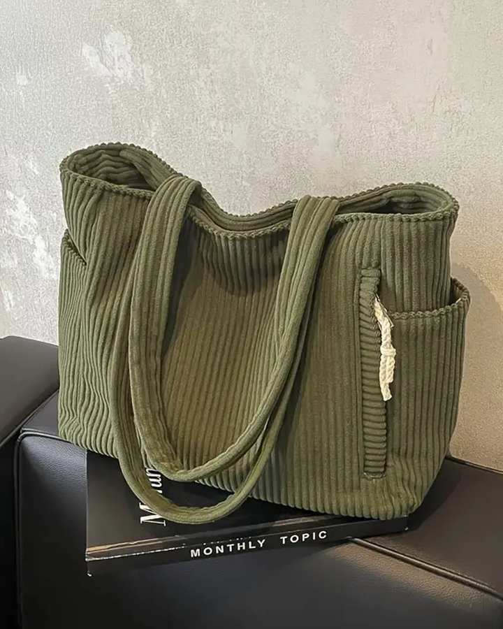 Ruby - Ribbed Bag with Two Side Pockets