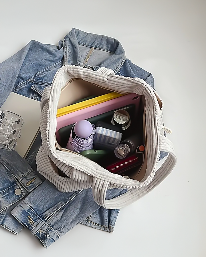 Ruby - Ribbed Bag with Two Side Pockets
