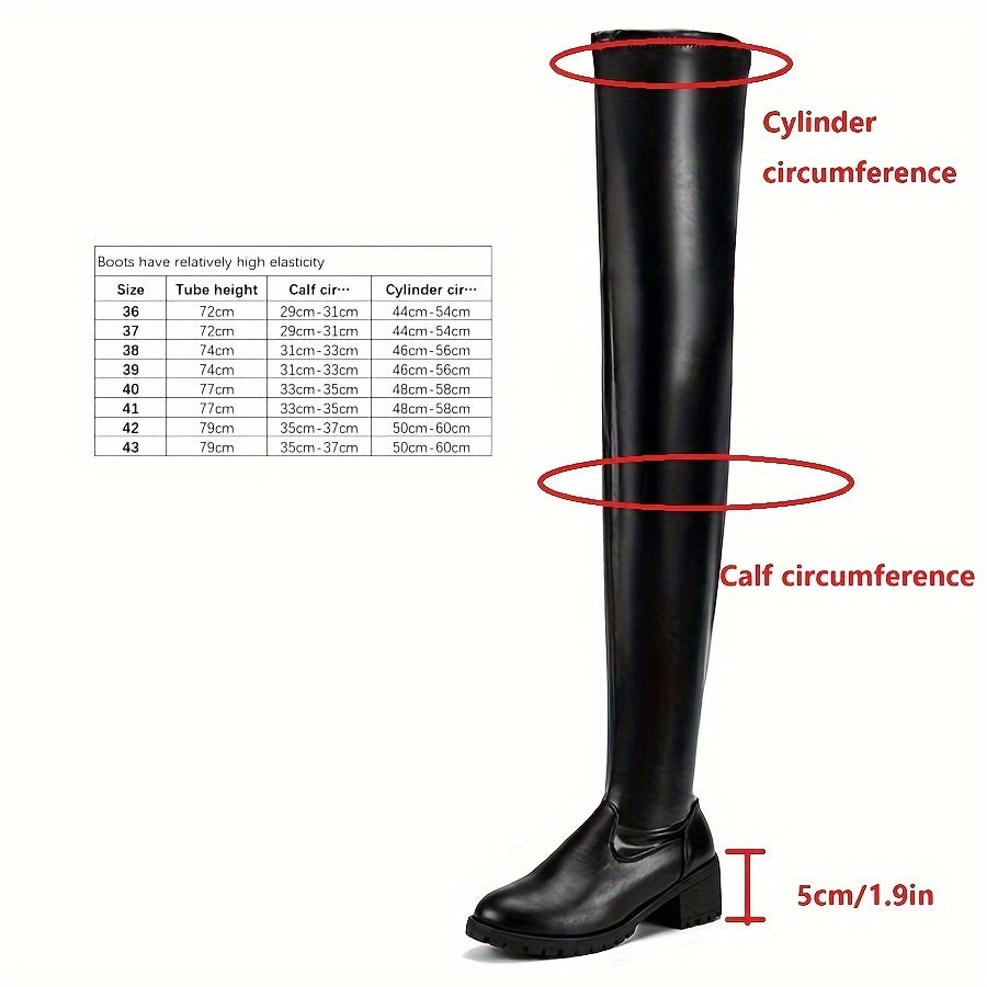 Sophia - Stylish Chunky Heel Boots