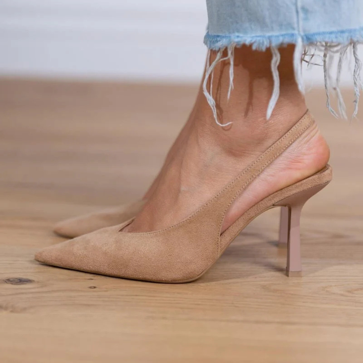 Jeanine - Nude Slingback Heels