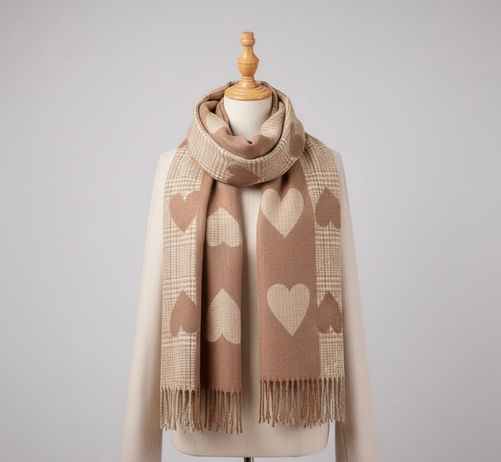 Jasmin - Comfy Warm Plaid Double Side Tassel Scarf