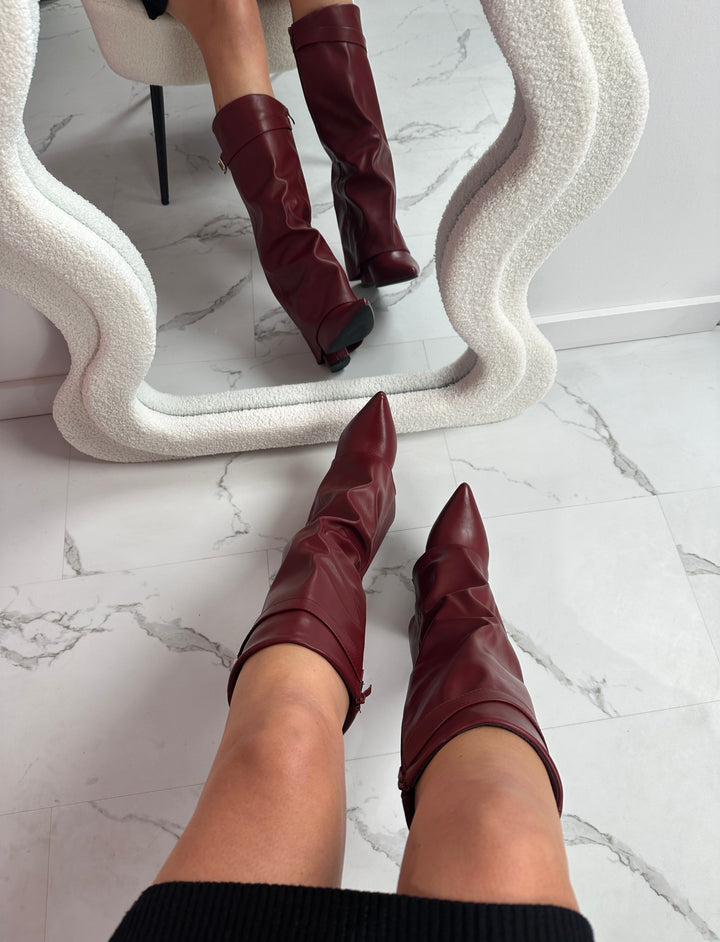 Sarah - Burgundy Boots