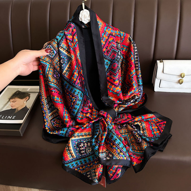 Georgiana - Vintage Scarf with Geometric Print