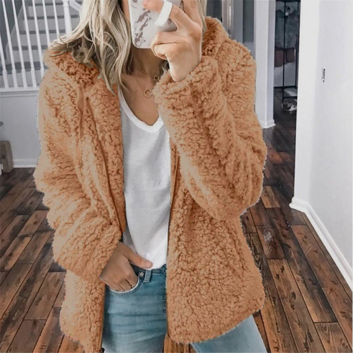 Sara - Winter Lamb Wool Plush Hooded Jacket