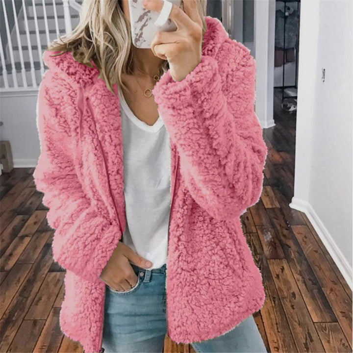 Sara - Winter Lamb Wool Plush Hooded Jacket