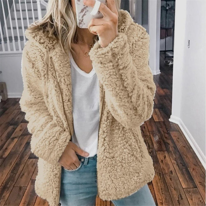 Sara - Winter Lamb Wool Plush Hooded Jacket