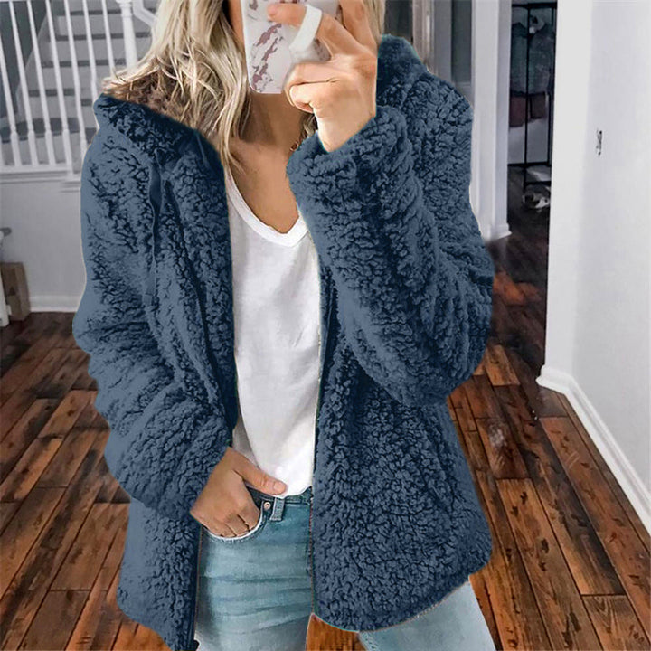 Sara - Winter Lamb Wool Plush Hooded Jacket