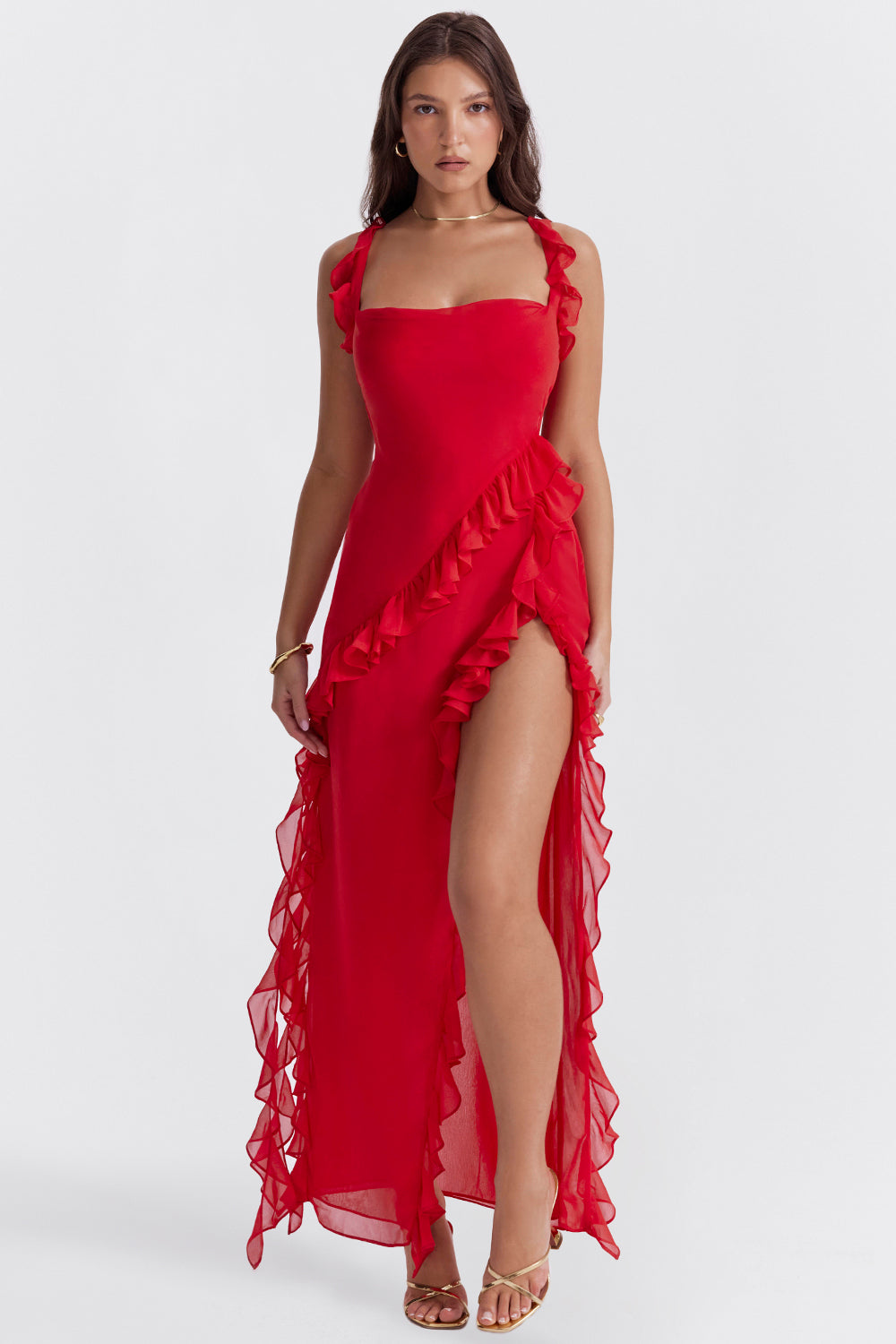 Lily -  Asymmetrical Ruffle Dress