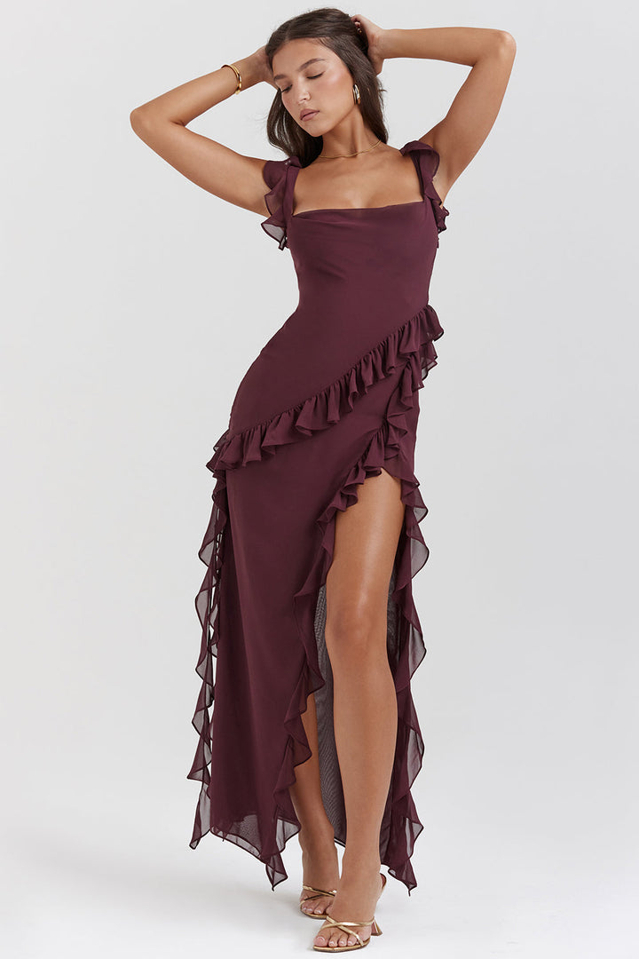 Lily -  Asymmetrical Ruffle Dress