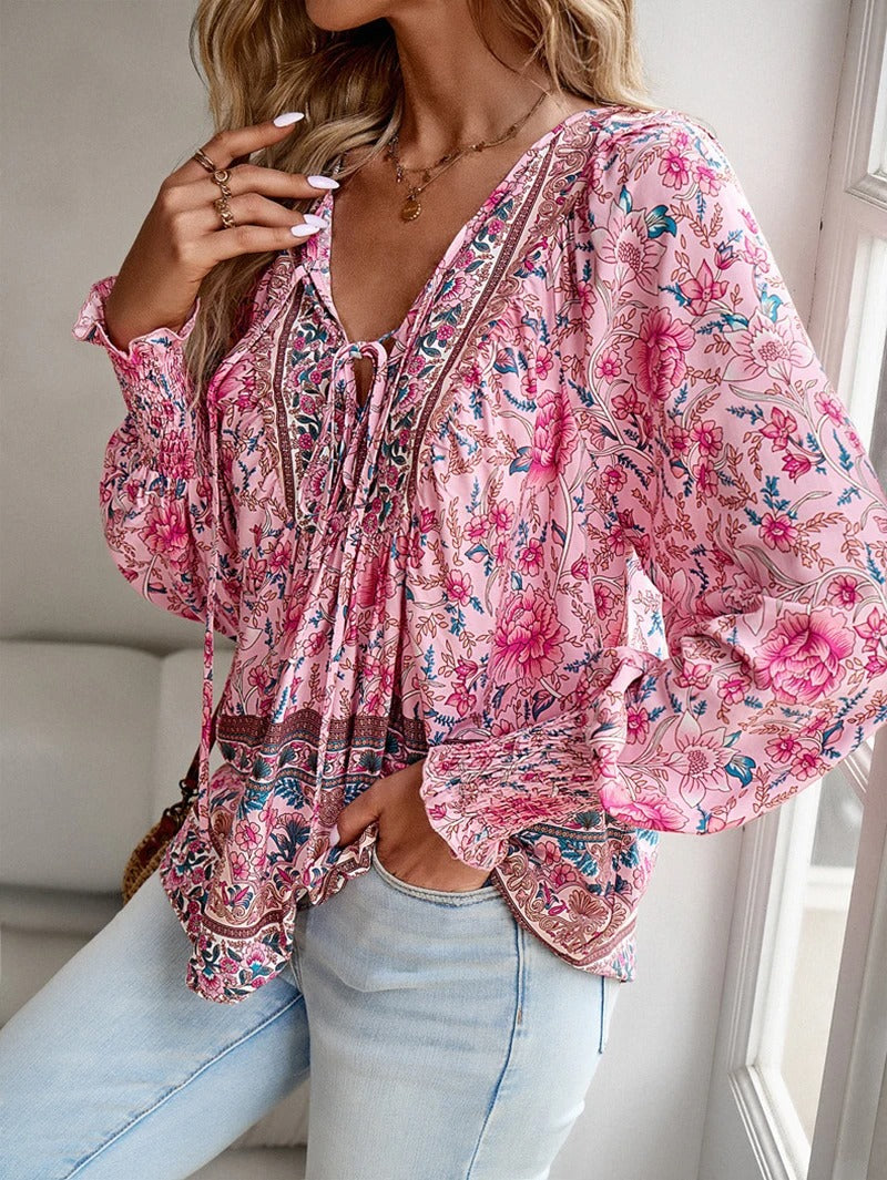 Charlotte - Floral Peasant Blouse