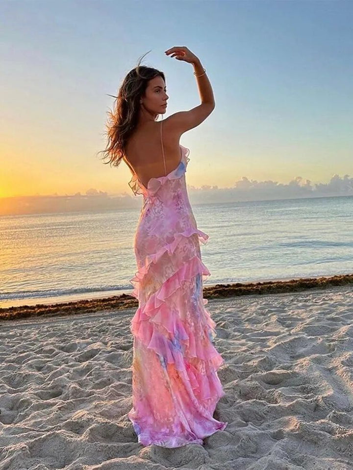 Amelia - Flowing Ruffle Gown