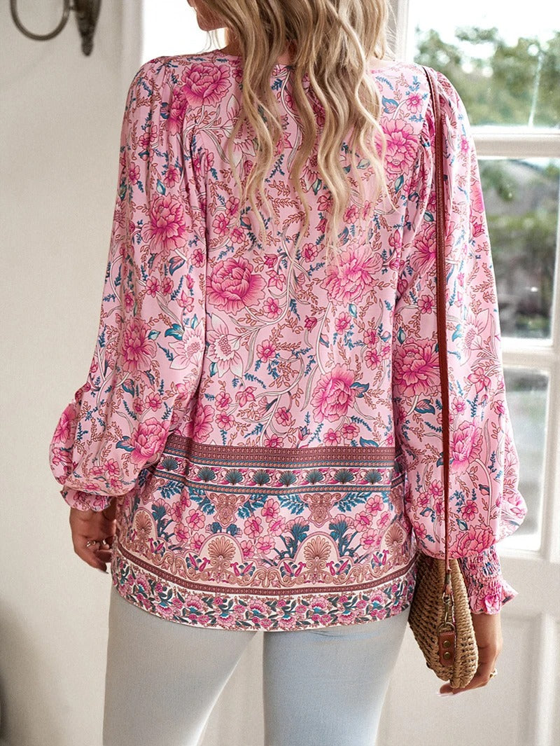 Charlotte - Floral Peasant Blouse