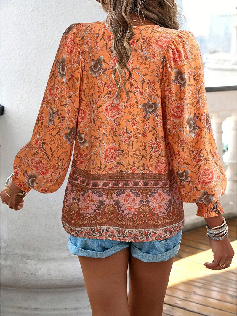 Charlotte - Floral Peasant Blouse