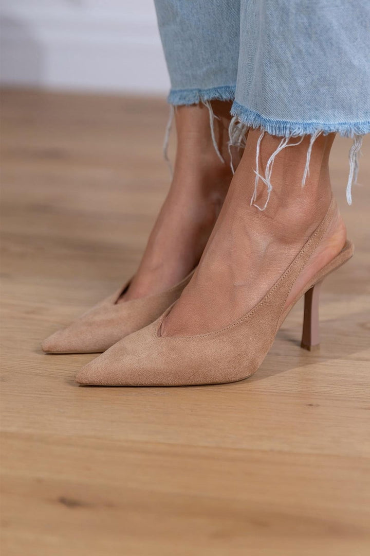 Jeanine - Nude Slingback Heels