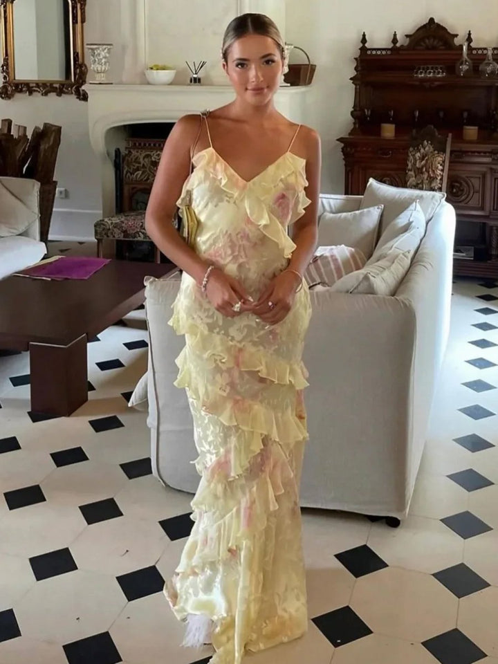 Amelia - Flowing Ruffle Gown