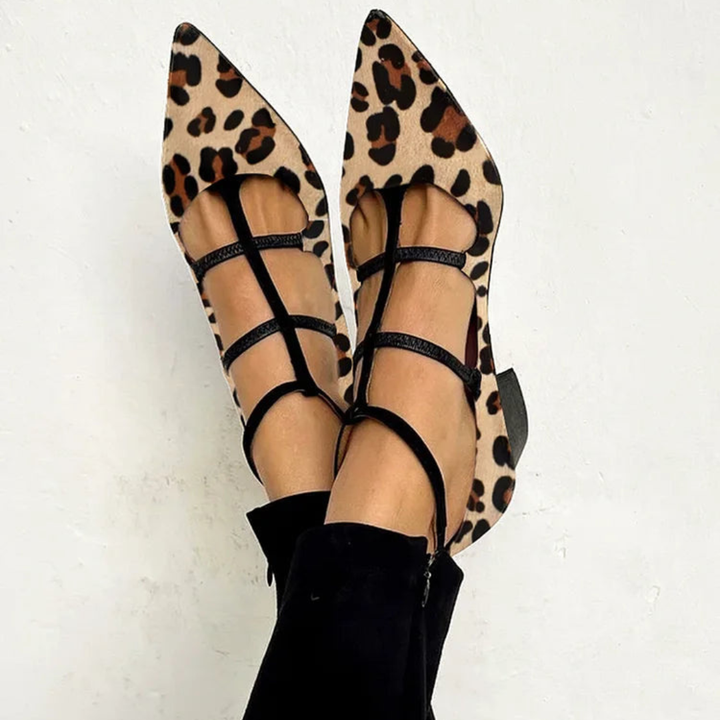 Ana - Animal Print Ballerinas with Fine Straps