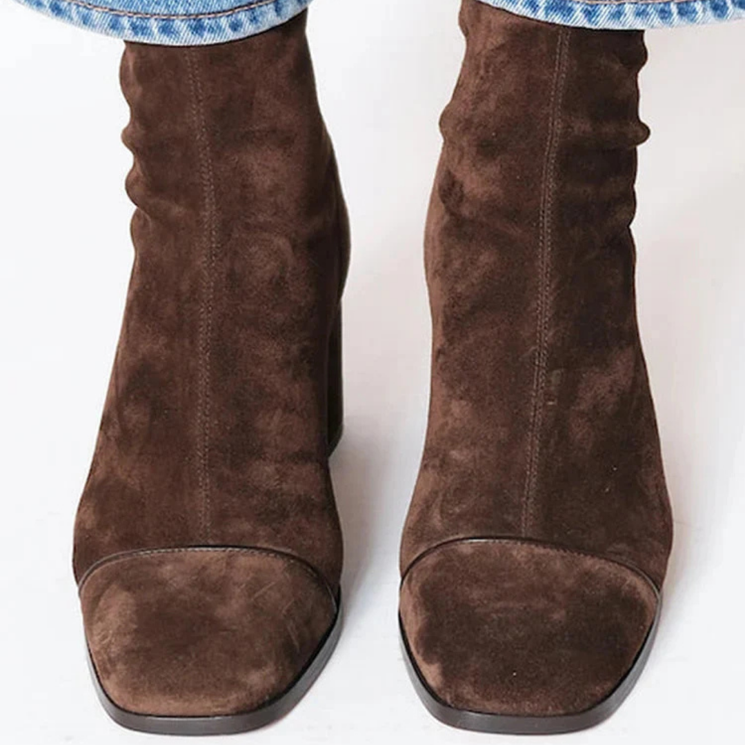 Elouise - Square Toe Heeled Boots