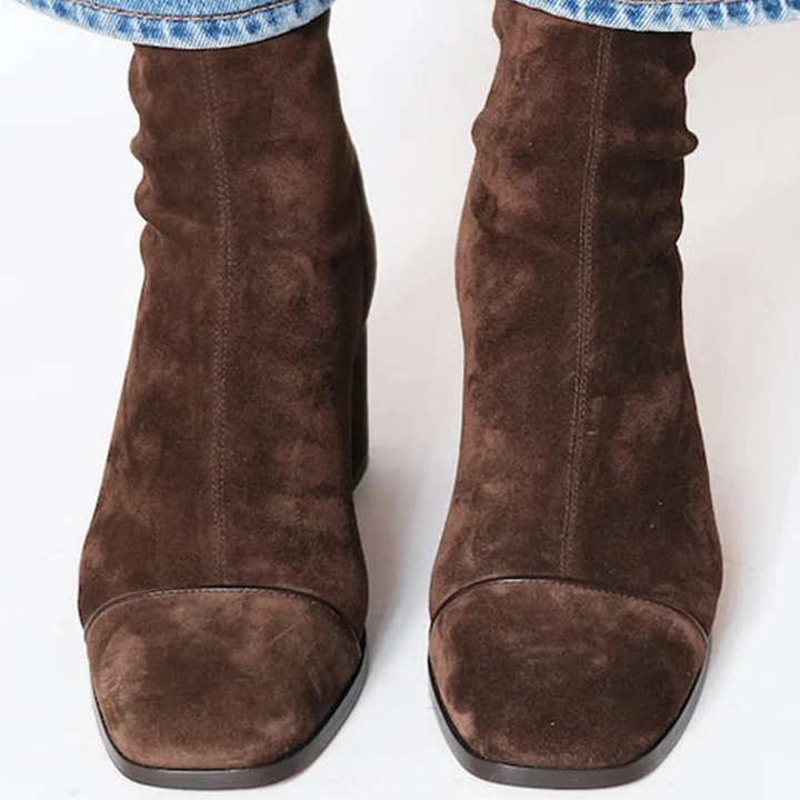 Elouise - Square Toe Heeled Boots