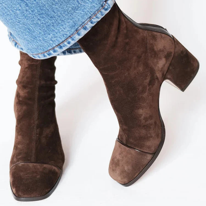 Elouise - Square Toe Heeled Boots