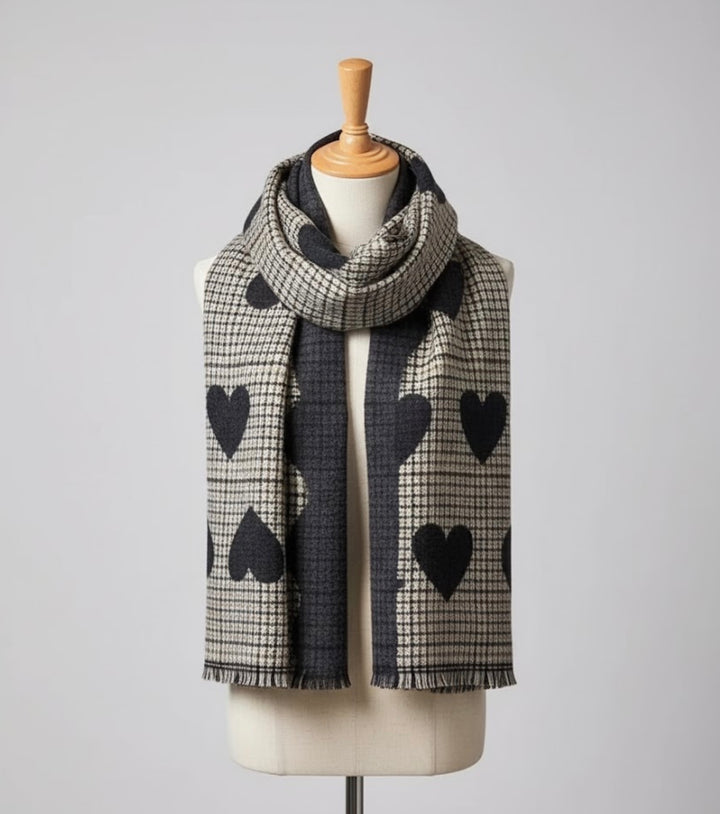 Jasmin - Comfy Warm Plaid Double Side Tassel Scarf