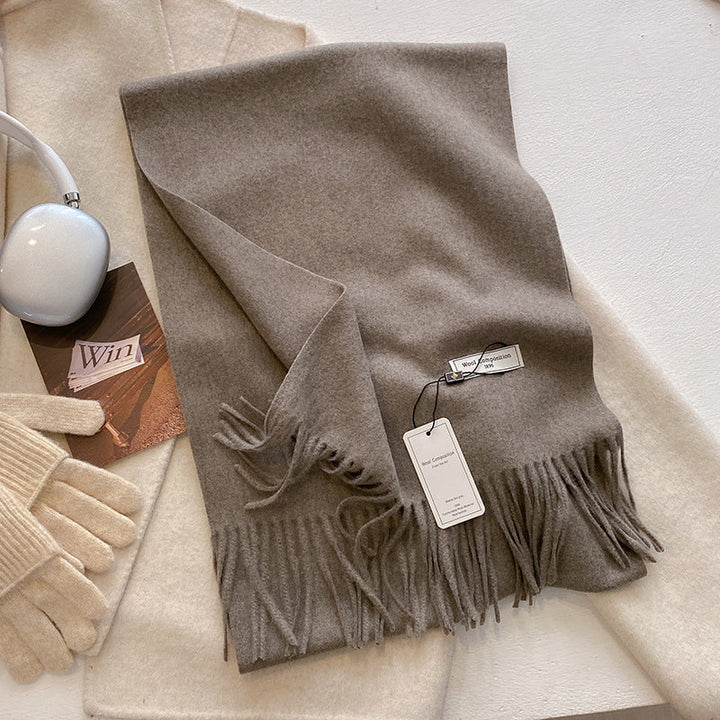 Lily - Comfy Soft Plain Tassel Scarf