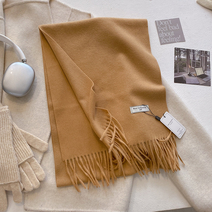 Lily - Comfy Soft Plain Tassel Scarf