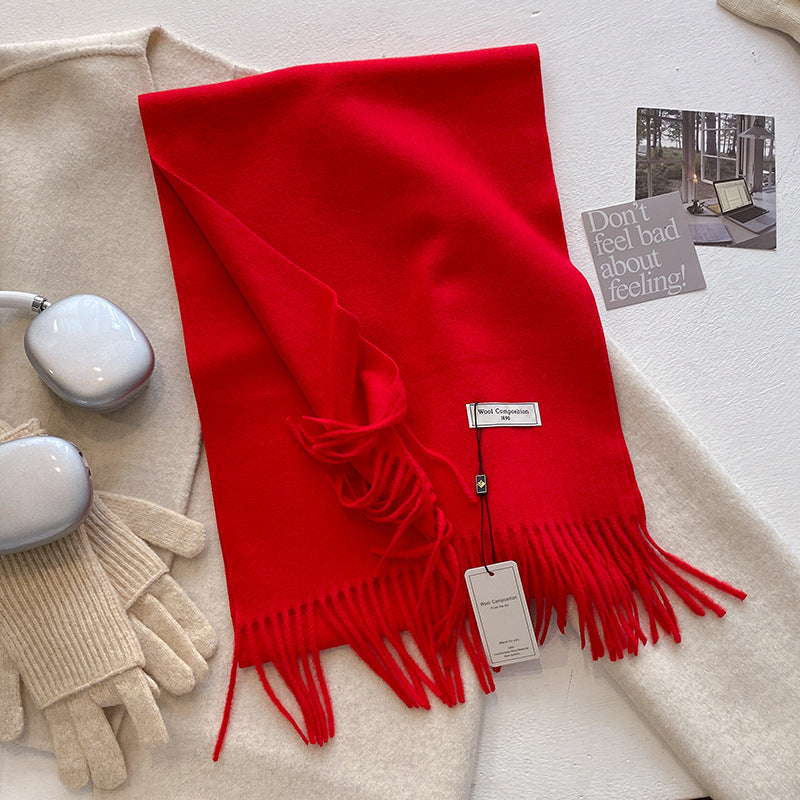 Lily - Comfy Soft Plain Tassel Scarf