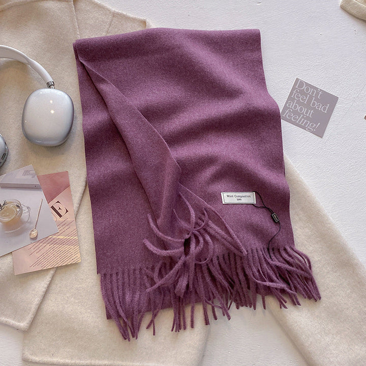 Lily - Comfy Soft Plain Tassel Scarf