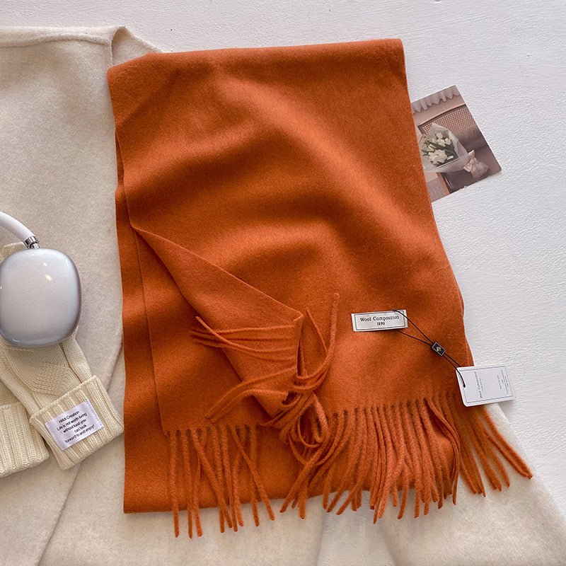 Lily - Comfy Soft Plain Tassel Scarf