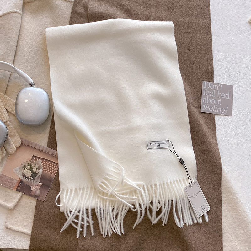 Lily - Comfy Soft Plain Tassel Scarf
