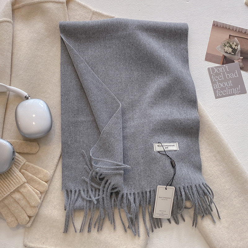 Lily - Comfy Soft Plain Tassel Scarf