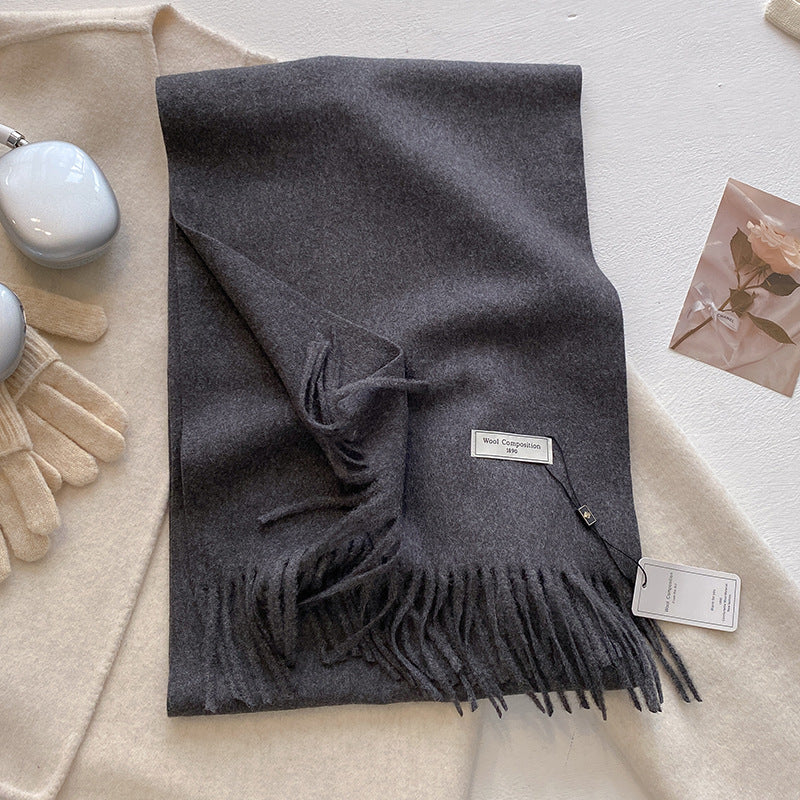 Lily - Comfy Soft Plain Tassel Scarf