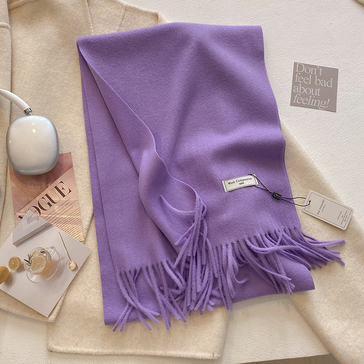 Lily - Comfy Soft Plain Tassel Scarf