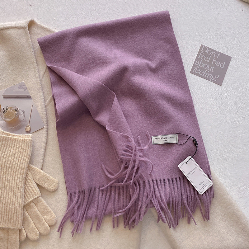Lily - Comfy Soft Plain Tassel Scarf