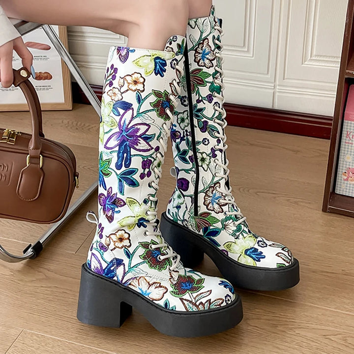 Claire - Stylish flower boots